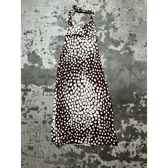 DVF Jocelyn Printed Geometric Brown Maxi Dress (Size 6) - Picture 2 of 8